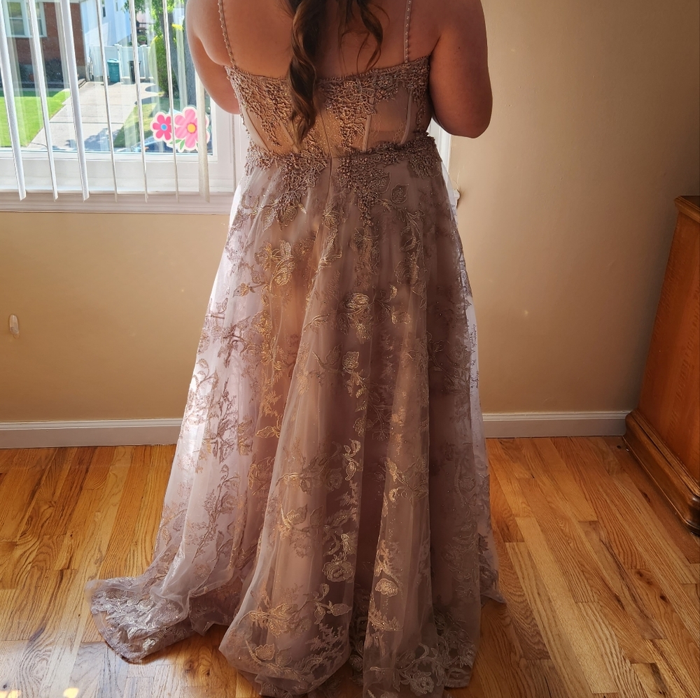 Jovani Mauve Spaghetti Strap - Picture 12 of 12